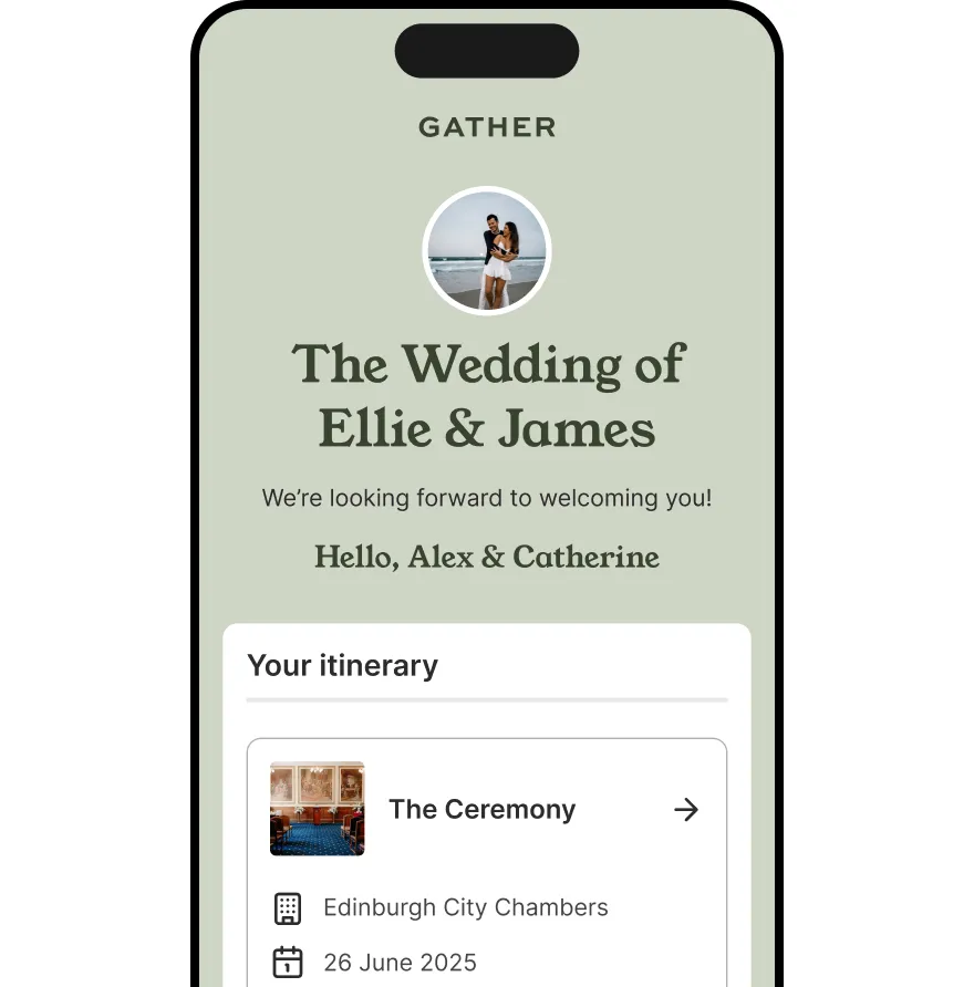 The Gather app dashboard