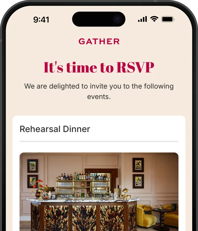 Phone mockup of Personalised RSVPs
